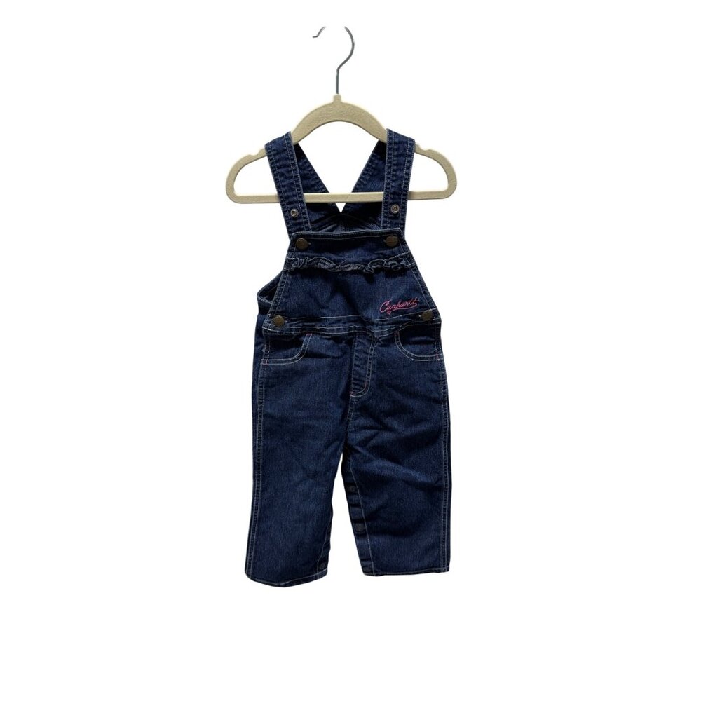Carhartt Girl's Baby Toddler Denim Overalls Embroidered 18M